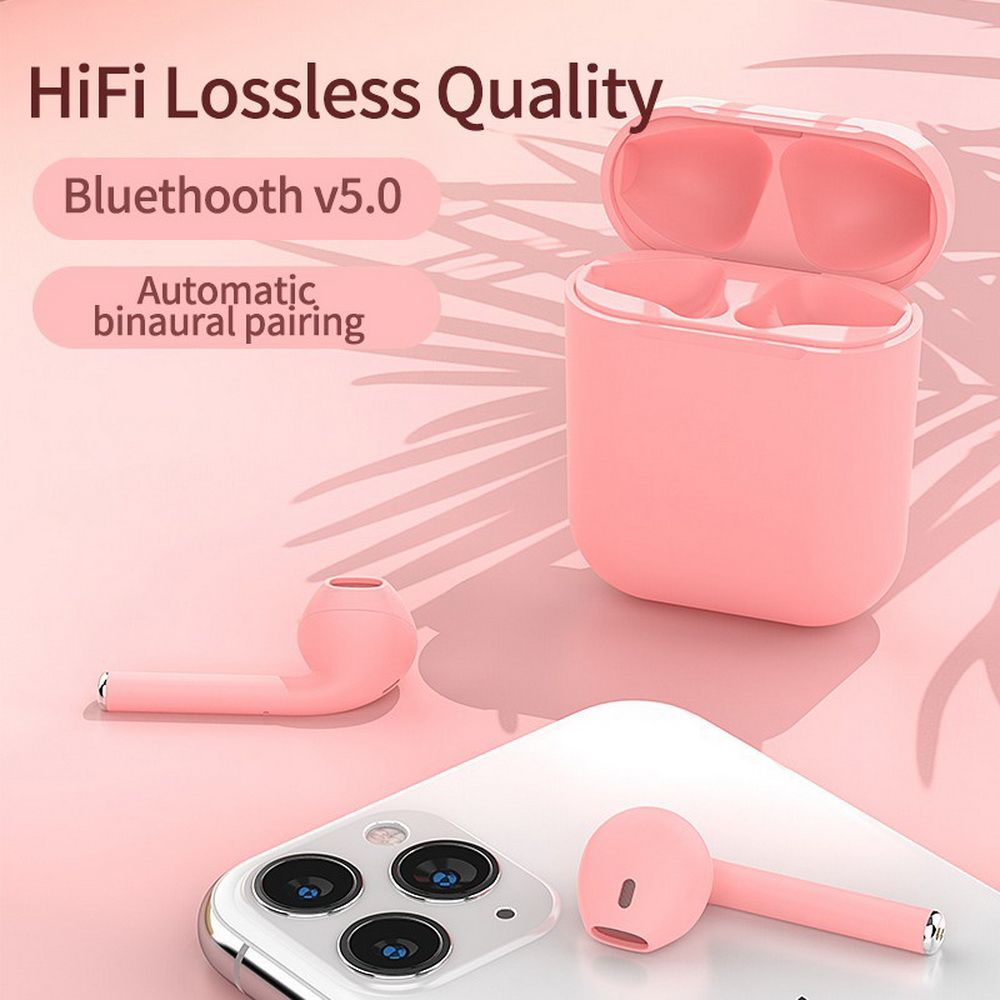 Matei COD Headset Bluetooth Earphone TWS i12 pro Wireless Headset macaron Inpods 12 Dengan Pelindung Kartun Silicone - Gambar 3