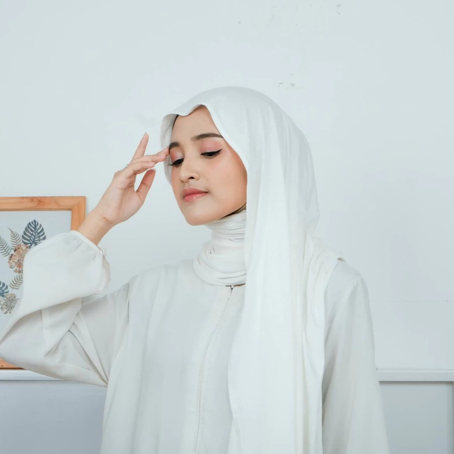 Hijab Pashmina Kaos Polos / Hijab Pashmin Kaos Premium - Gambar 3