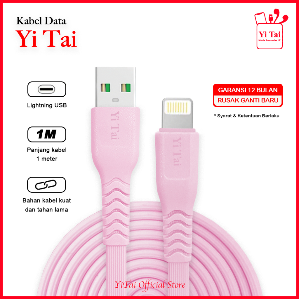 YI TAI - Kabel Data Iphone Lightning Usb Gepeng Fast Charging 1 meter