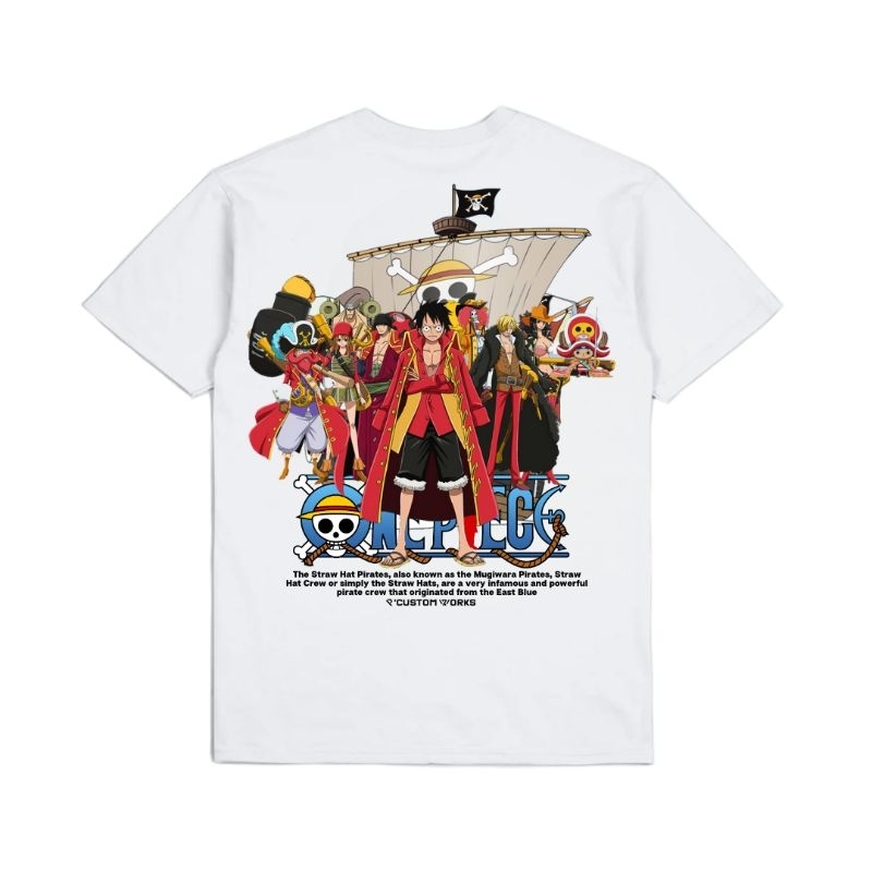 T-shirt Luffy One Piece - Noir Skull Mugiwara - Coton Homme Taille L