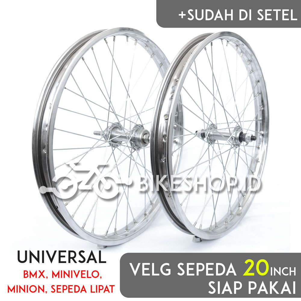 Wheelset Chrome Iron Rims Uk.20 Alloy Front Rear Rims Bicycle Wheel