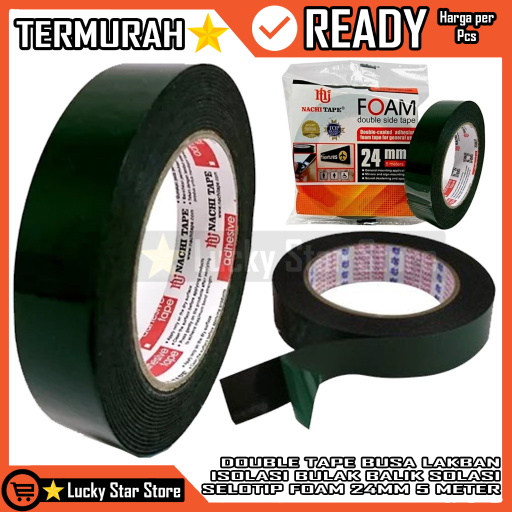 Double FOAM TAPE DOUBLE FOAM 24mm 5 Meters 5M (Earloop) Green Duct TAPE
