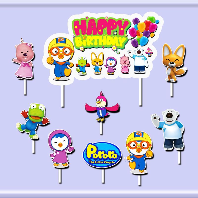 Pororo cake Topper happy birthday Shopee Singapore