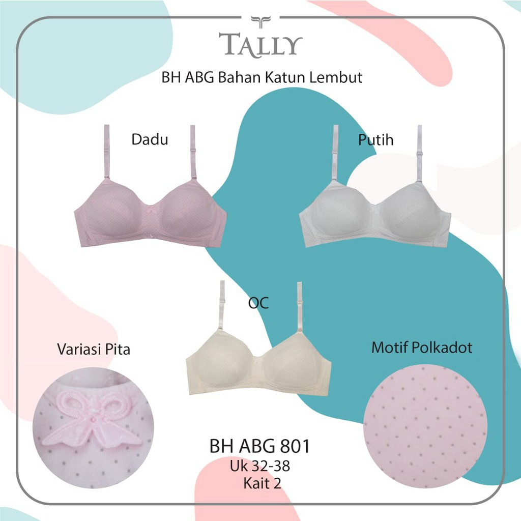 Tally BRA Teen BH ABG 801 | Size 32-38 | Thin Foam | No Wire | Polkadot ...