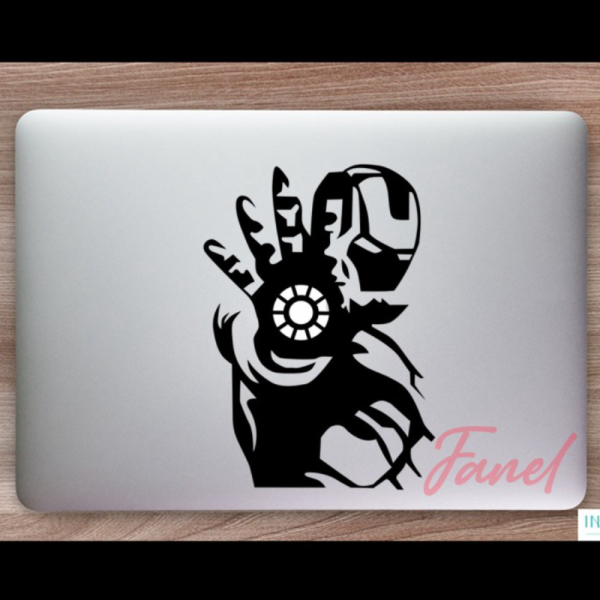 Decal Macbook Sticker Cutting Sticker Iron Man Laptop Car - White ...