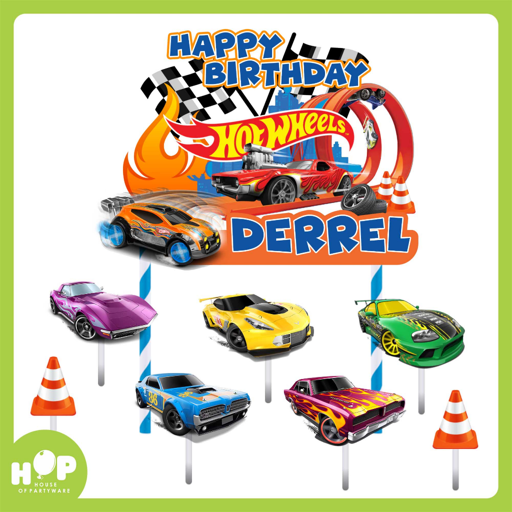 Cake Topper Hot Wheels+ Custom Name/Birthday Cake Decoration | Shopee ...