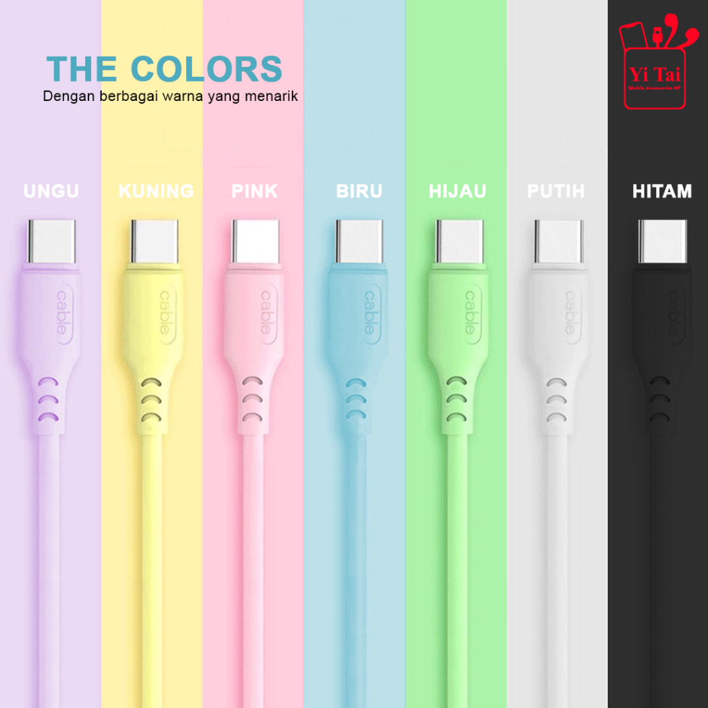 YI TAI - Kabel Data Macaron Type C Fast Charging - Gambar 3