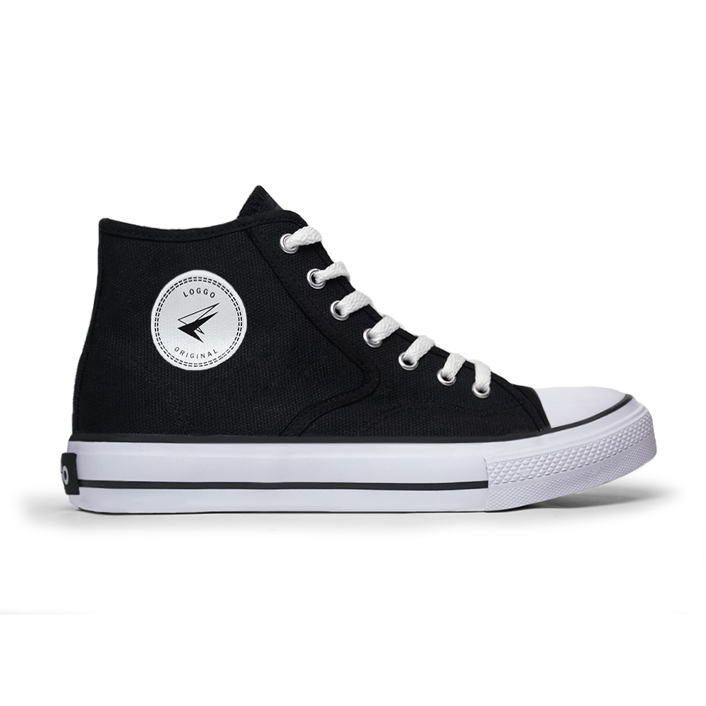 Loggo - Sepatu General Hi Series Hitam Putih - Sneakers Sepatu Kanvas Vulcanized size 37-43 - Gambar 4