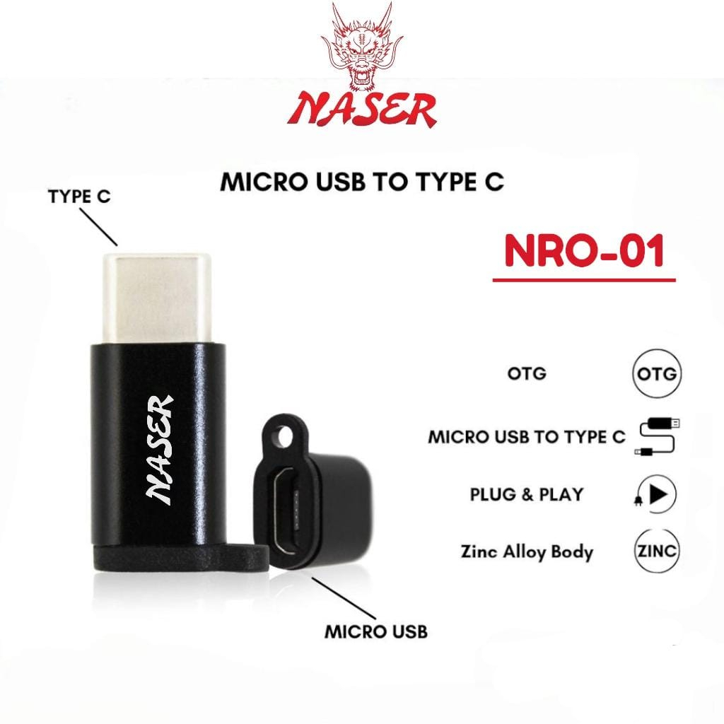 Micro TO TYPE C OTG NASER NRO-01 / MICRO USB TO TYPE C CONVERTER ...