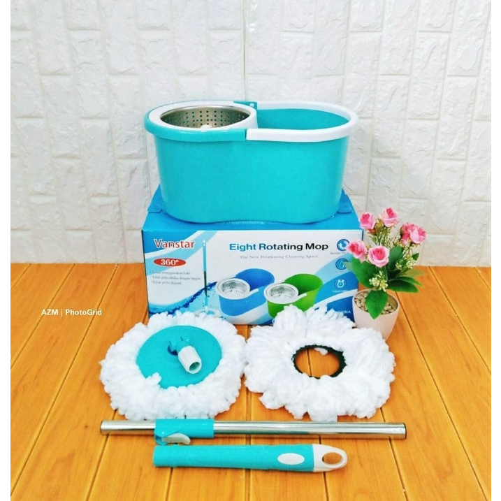 Wonder Magic Spin mop stainless Floor mop Tool Squeeze stick Basin