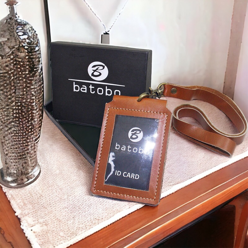Genuine Leather ID Card Holder Hanging Model Name Tag B001530 Batobo ...