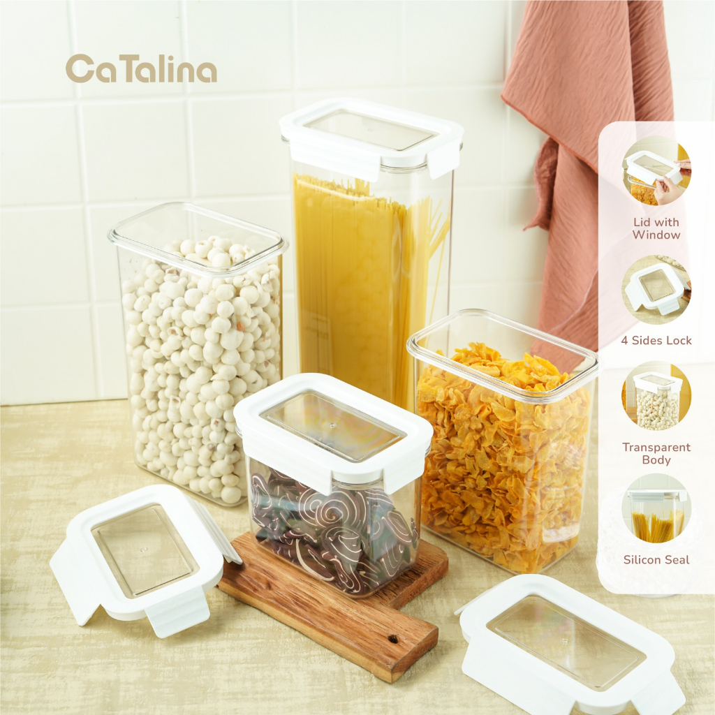 Toples Plastik Bening Kue Kering Kedap Udara 1100 ml / 1800 ml / 2300 ml / 3500 ml - Gambar 3