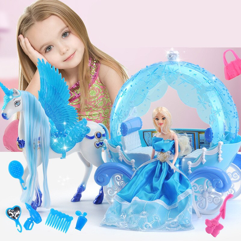 Girls Toys - barbie Toy Horse Train - barbie Pumpkin Train set With ...