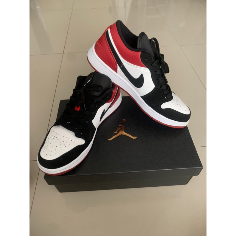 Ni.ke AIR JORDAN 1 Low Black Toe BINB ORI MATERIAL