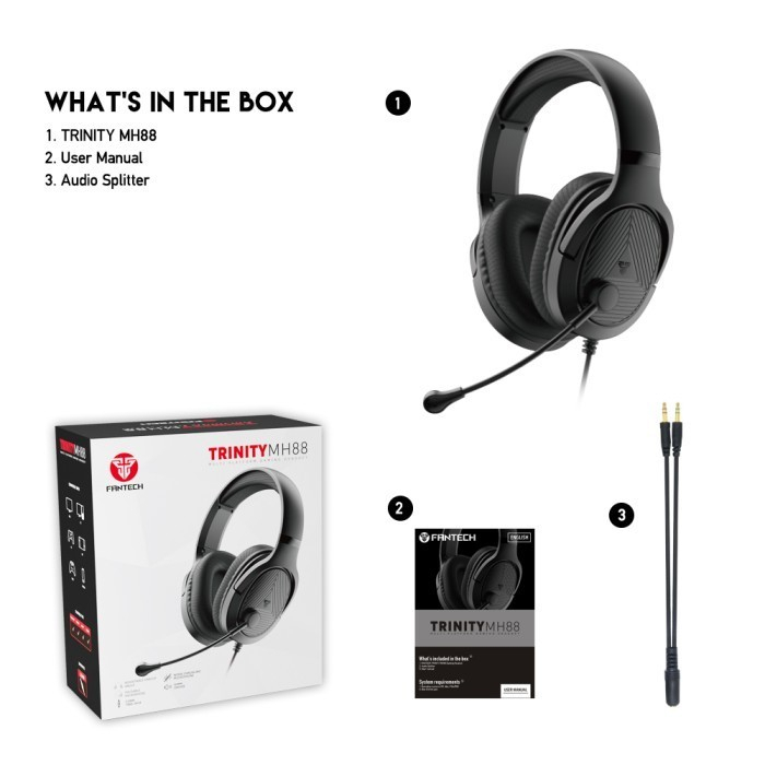 Fantech MH88 / MH-88 Trinity Foldable Microphone Multiplatform Headset - Gambar 3