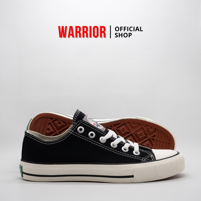 Sepatu Sekolah Warrior Pro Basic Black White LC - Sepatu Sekolah Warior Hitam Putih - Gambar 2