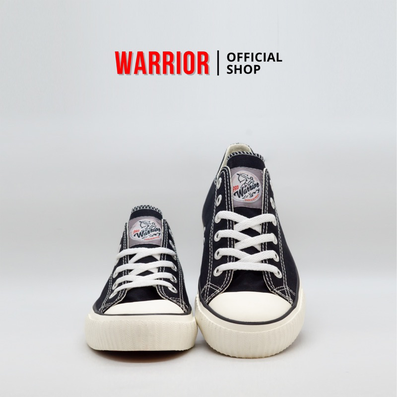 Sepatu Sekolah Warrior Pro Basic Black White LC - Sepatu Sekolah Warior Hitam Putih - Gambar 3