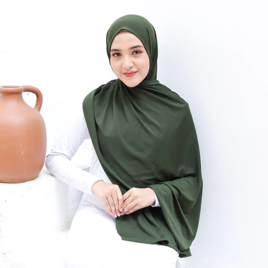 Jilbab Pashmina Kaos Premium / Jilbab Pashmina Kaos Polos - Gambar 3