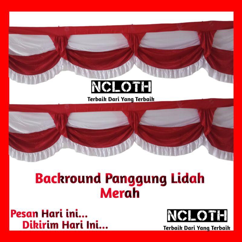 PUTIH MERAH Long Red And White Background Flag 10-wave Red Tongue Stage ...