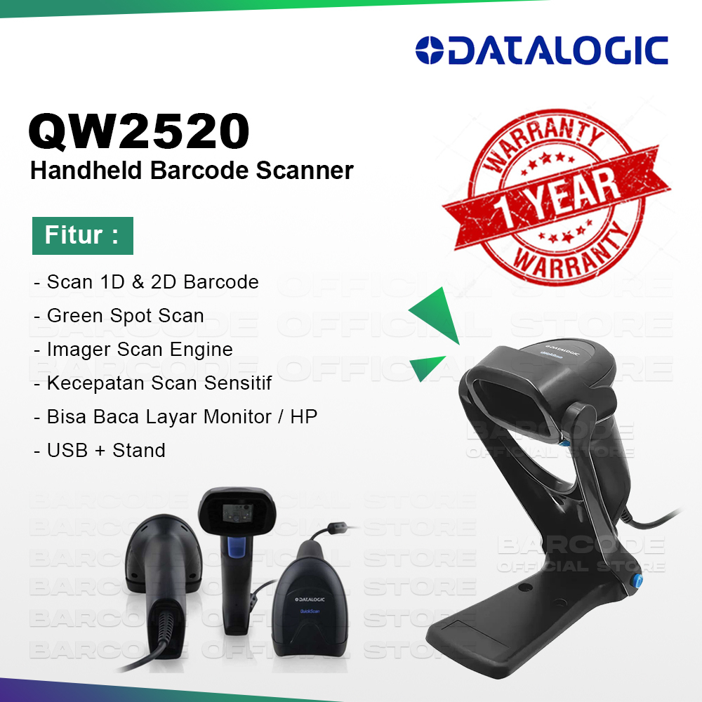 LAYAR HP BARCODE SCANNER DATALOGIC QW2520 - QW-2520 SCREEN IMAGER 2Dhp ...