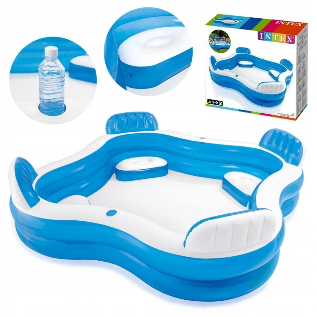 Intex Swim Center Family Pool Lounge Jumbo Rubber Swimming Pool Box ...