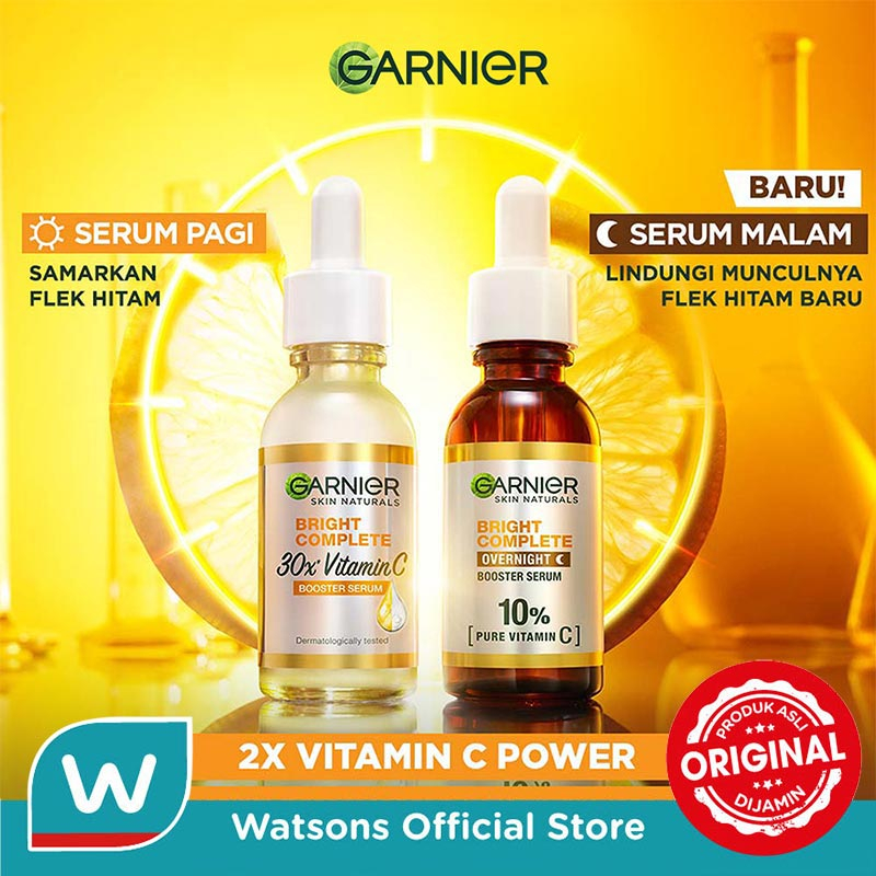 Garnier Bright Complete Vitamin C Overnight Serum 30ml - Gambar 4