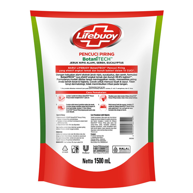 Lifebuoy Sabun Cuci Piring Refill 1500ml - Gambar 3