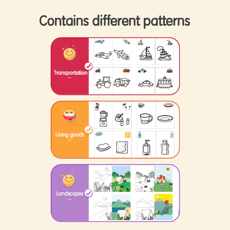 Deli Children Coloring Book / Buku Mewarnai Anak 12 Lembar Kertas 120G Berbagai Tema EN04X - Gambar 2