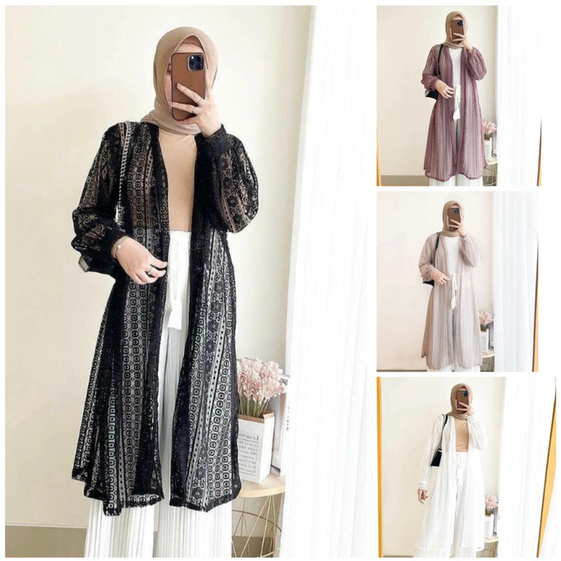 Long cardigan Brocade Outer Lace Shopee Singapore