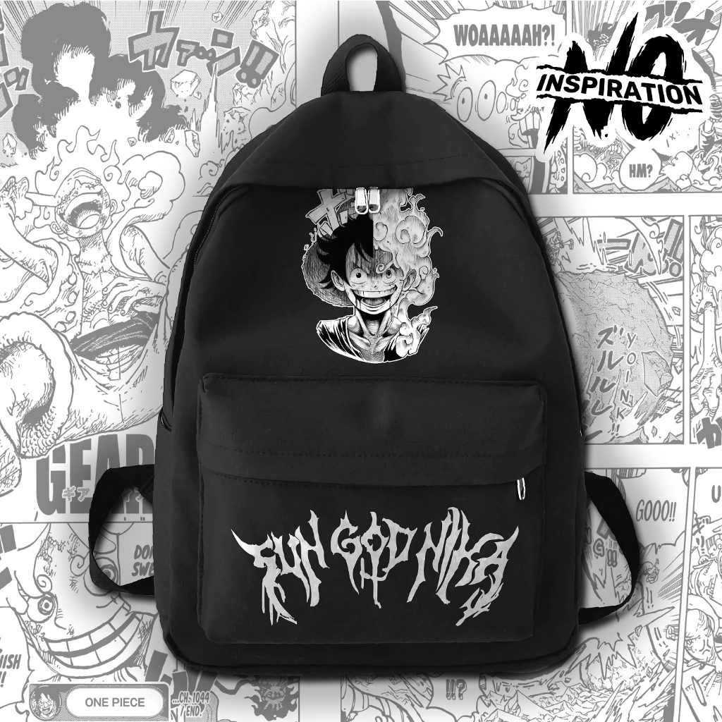 No Inspiration tas ransel Sun God Nika V5 luffy gear 5 tas anime