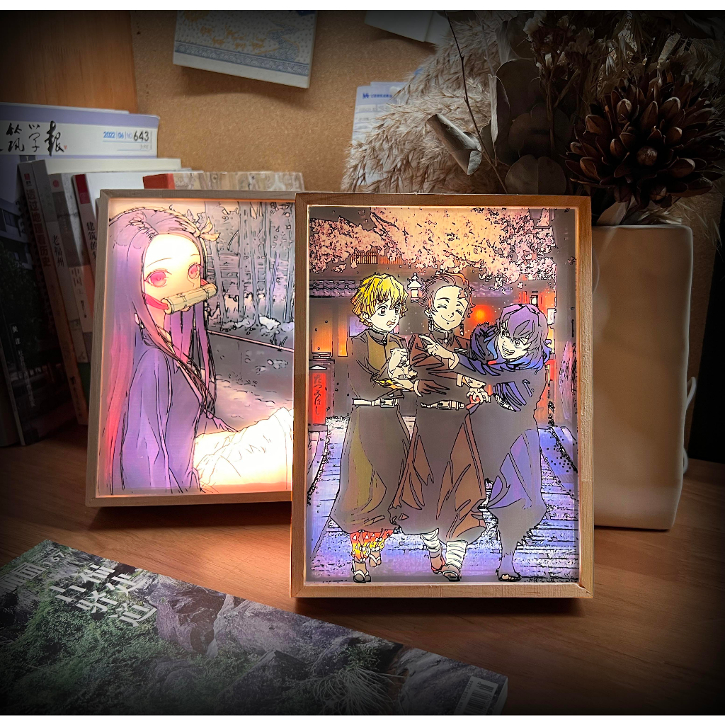Sleeping Lamp Gradient Photo Frame Demon Slayer Nezuko&Tanjiro Kamado ...