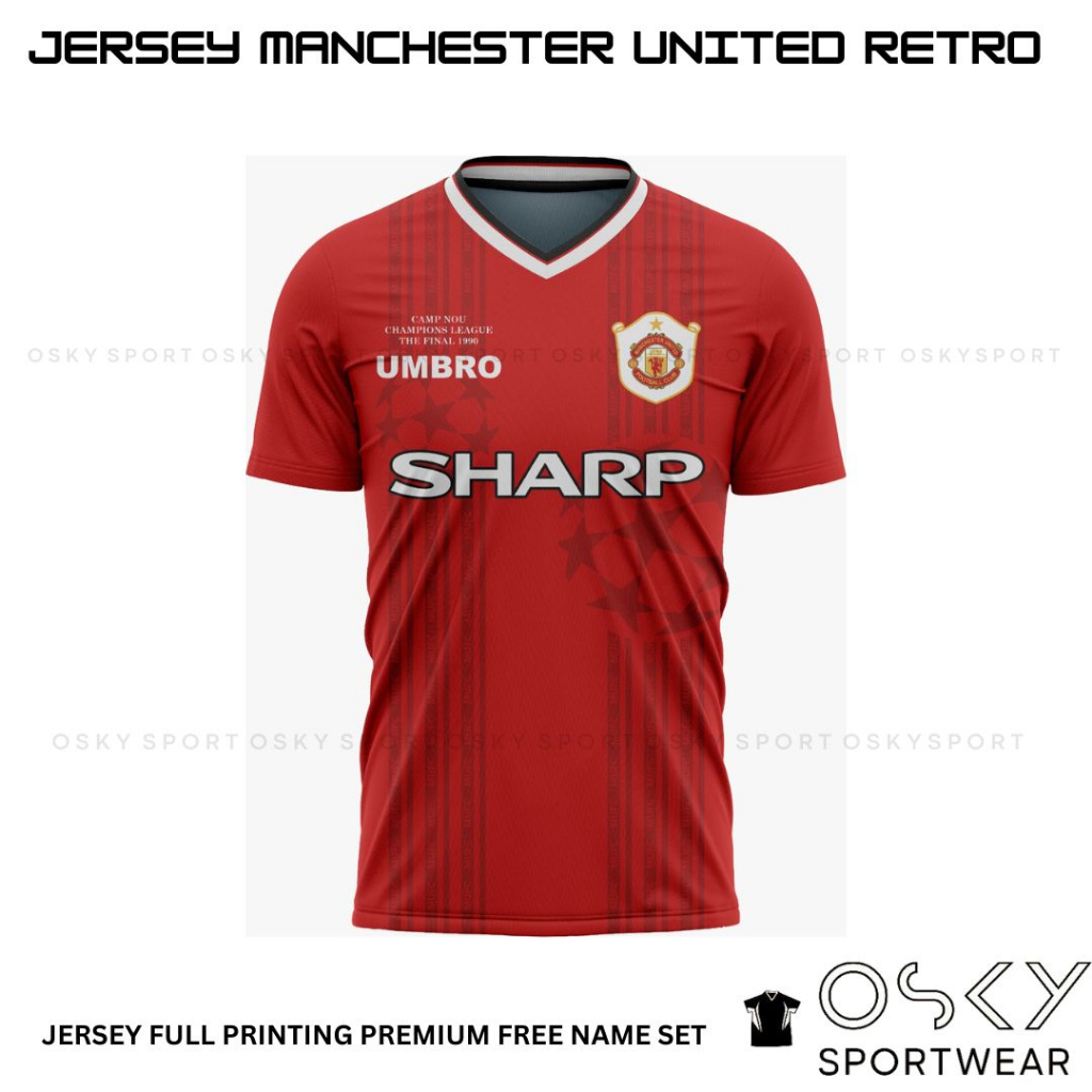 Manchester United Retro Kit,Manchester United Jersey China,Size:98-99 Manchester  united retro jersey long sleeves