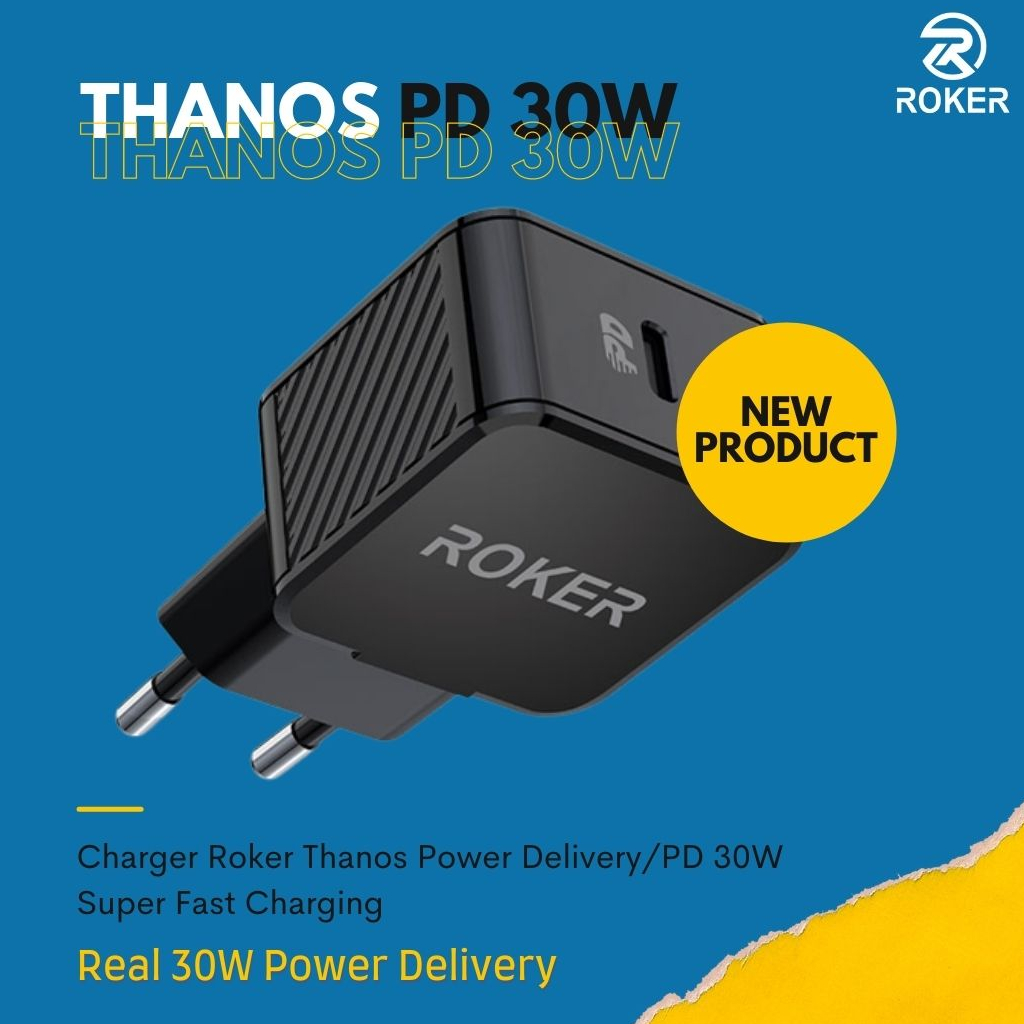 ROKER Kepala Charger Thanos Power Delivery 30W Super Fast Charging iphone 11 iphone 12 iphone 13 iphone 14 15 16 promax cepat penuh - Gambar 4