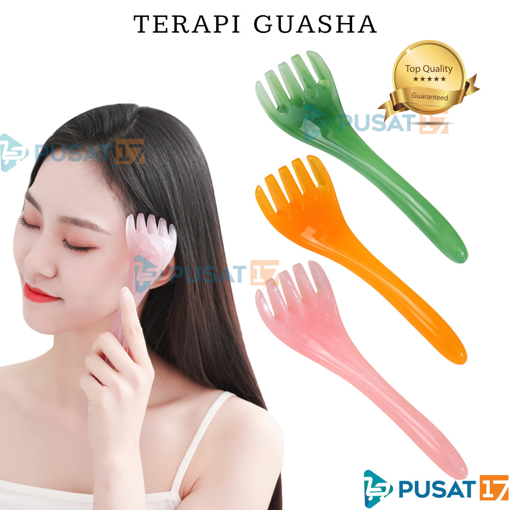 PUSAT17 SISIR GUASHA FACE MASSAGER TERAPY GUA SHA / ALAT PIJAT PIJIT WAJAH KEPALA KAKI KERIK PUNGGUNG LEHER AKUPUNTUR 2IN1/ ALAT KERIKAN KEROKAN TOTOK MASUK ANGIN
