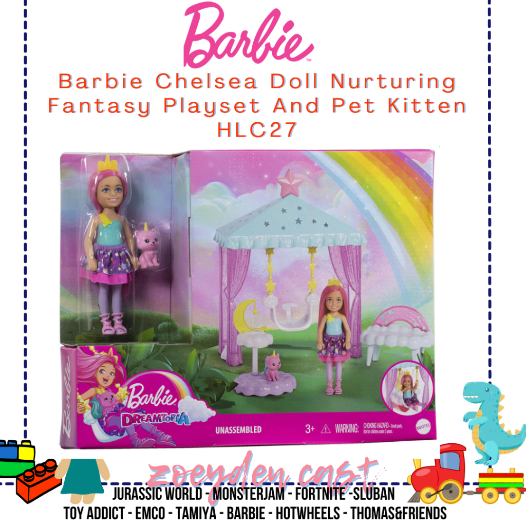 Barbie Dreamtopia Chelsea Doll Nurturing Fantasy Playset and Pet Kitten