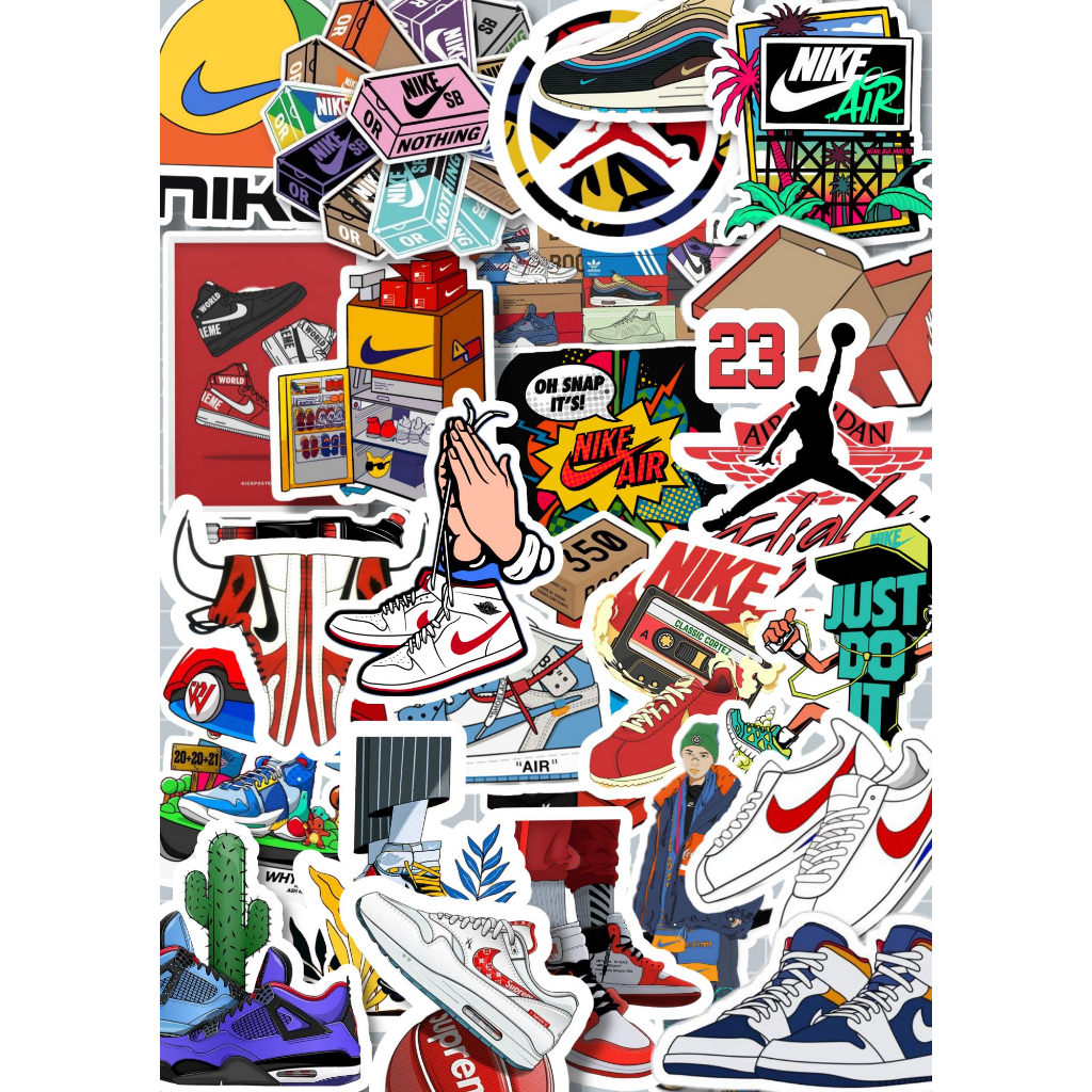 20 PCS AESTHETIC VINYL STICKER STICKER NIKE LOGO NIKE HYPEBEAST AIR JORDAN  STICKER Waterproof FOR LAPTOP HELMET CASE HANDPHONE TUMBLER