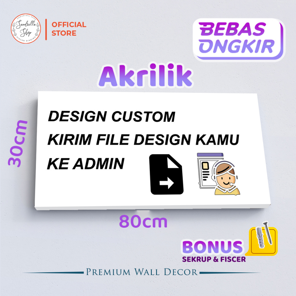 Acrylic Custom Acrylic Sign board Name Sign board Size 30x80cm Shopee Singapore