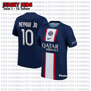 Neymar Jr 2022-2023 Paris Saint-Germain Soccer Jersey Activewear for Kids and Adults, Size: 24