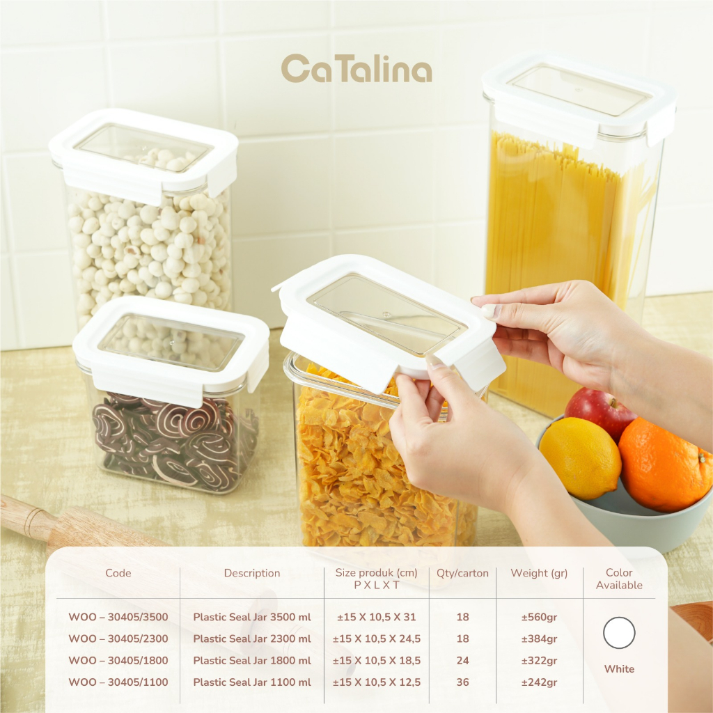 Toples Plastik Bening Kue Kering Kedap Udara 1100 ml / 1800 ml / 2300 ml / 3500 ml