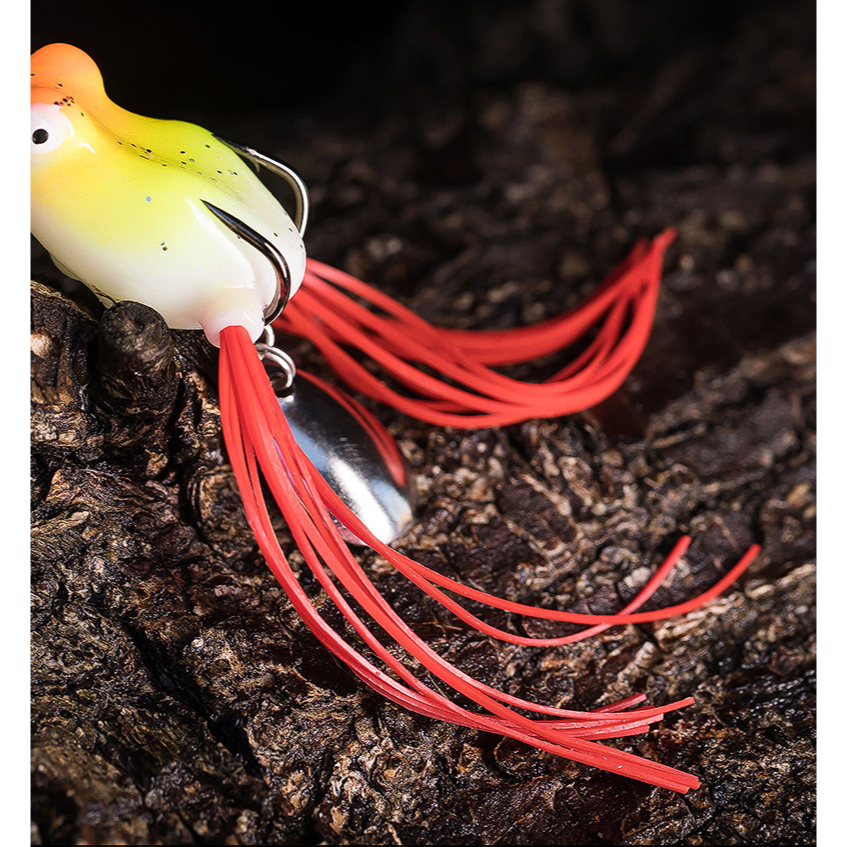 Umpan Pancing kodok soft bait Casting gabus dengan Spiner dan ekor bahan karet 3cm berat 4gr - Gambar 4