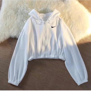 White Nike Swoosh Crop Top