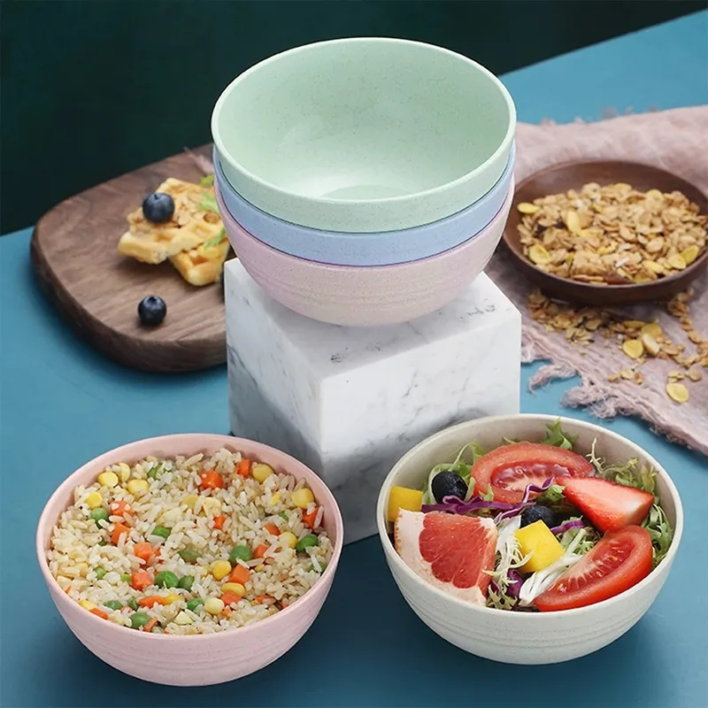Dreamyhouse Wheat Straw Bowl 15cm / Mangkuk Sup Plastik Bahan Jerami Warna Warni - Gambar 4