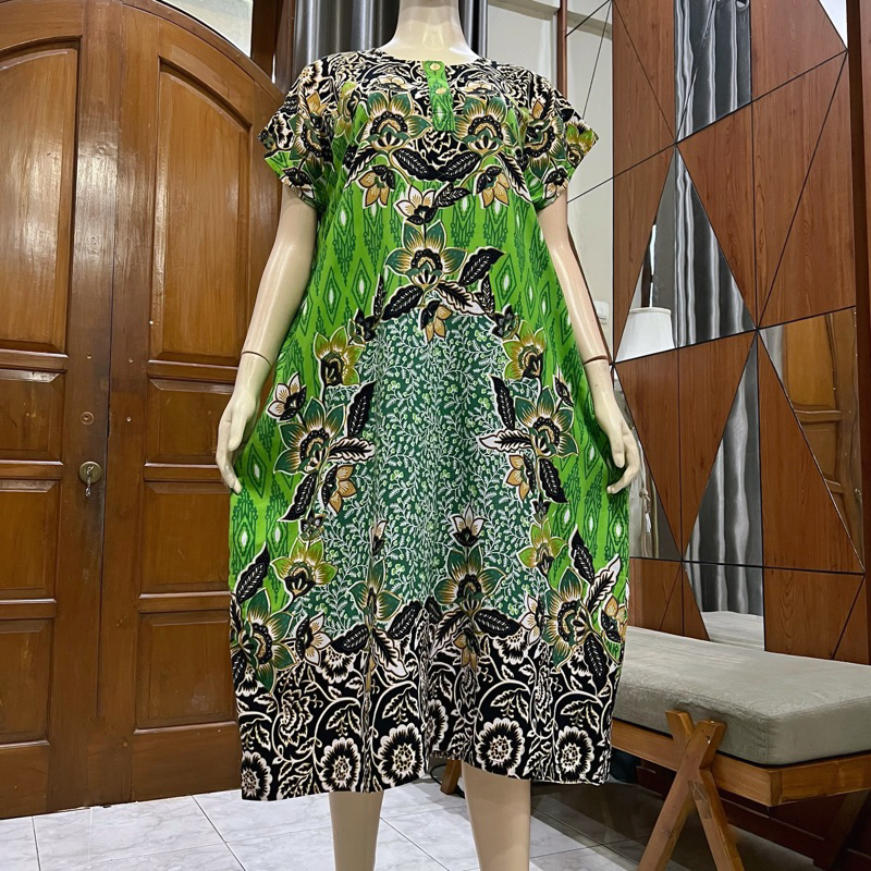 NTSY/ Jumbo Mother's Daster Batik Pattern Handprint Laweyan Front ...