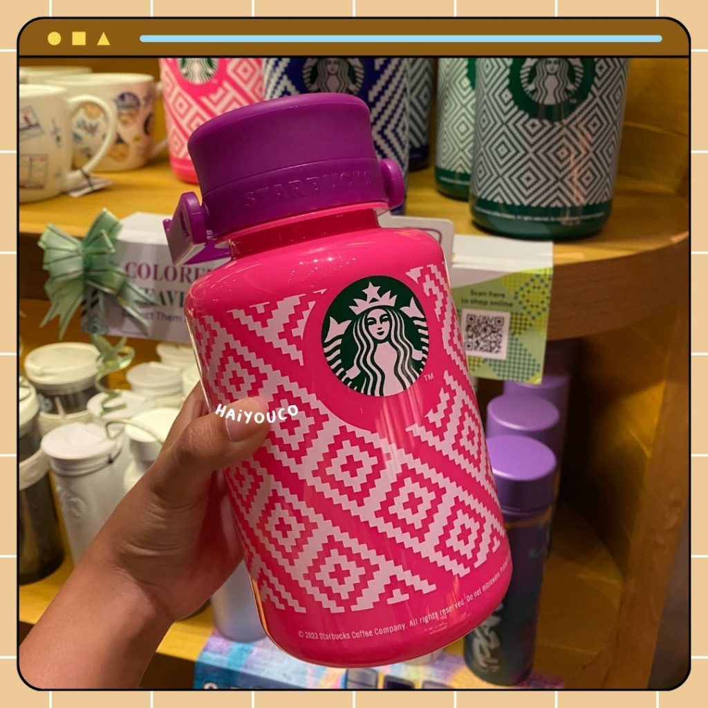 Tumbler Starbucks Kreaby Colorful Weaves Ramadhan 2023 Size 1 Liter