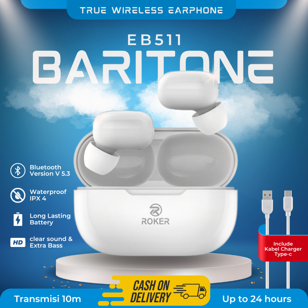 TWS ROKER BARITONE EB511 True Wireless Earphone TWS GATT Bluetooth 5.3