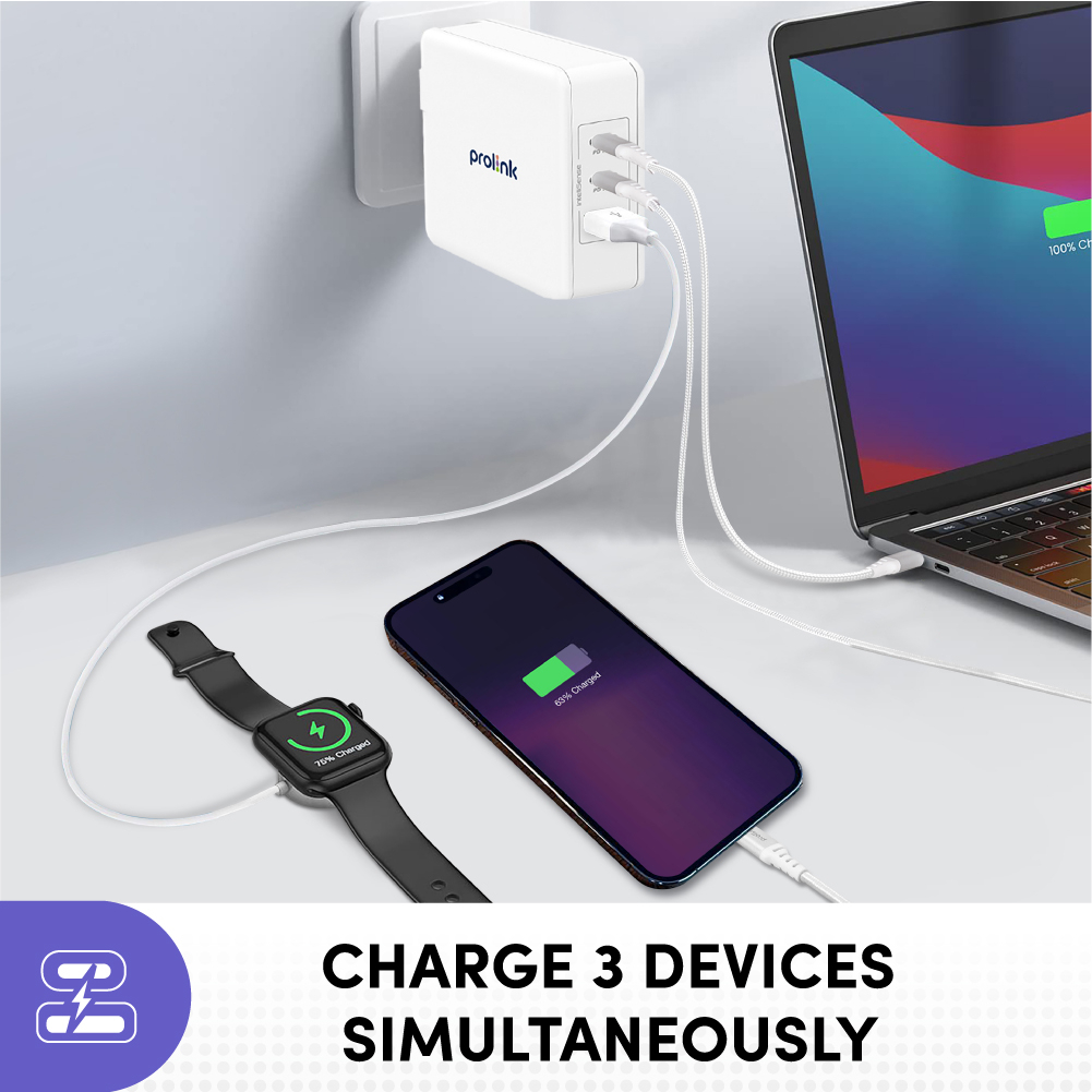 Prolink 140W / 3 port / GaN PD PPS Kepala Charger Wall Travel Adaptor - 140W - Gambar 3