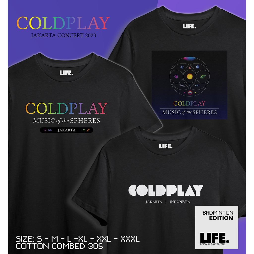 Kaos COLDPLAY Concert 2023 Music of Spheres Viva La Vida BTS My Universe  Unisex Katun Combed 30s Print DTF by: LIFE.StoreJKT | Shopee Singapore