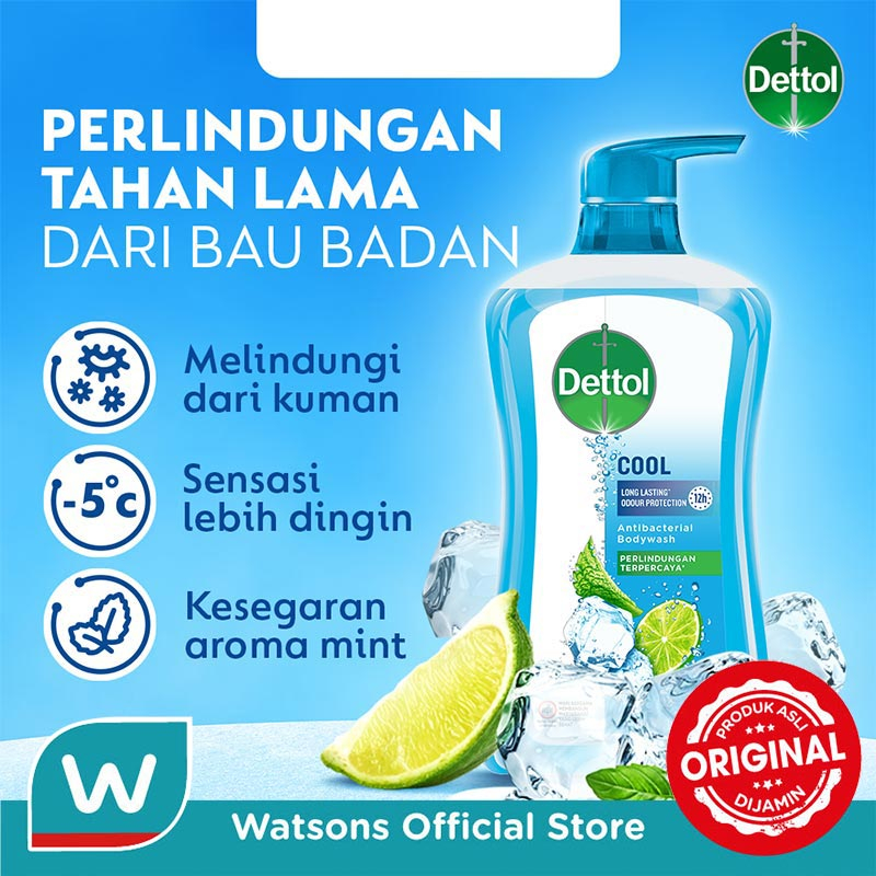 Dettol Antibacterial Bodywash Refill - Cool with Icy Mint & Bergamot 370ml - Gambar 2