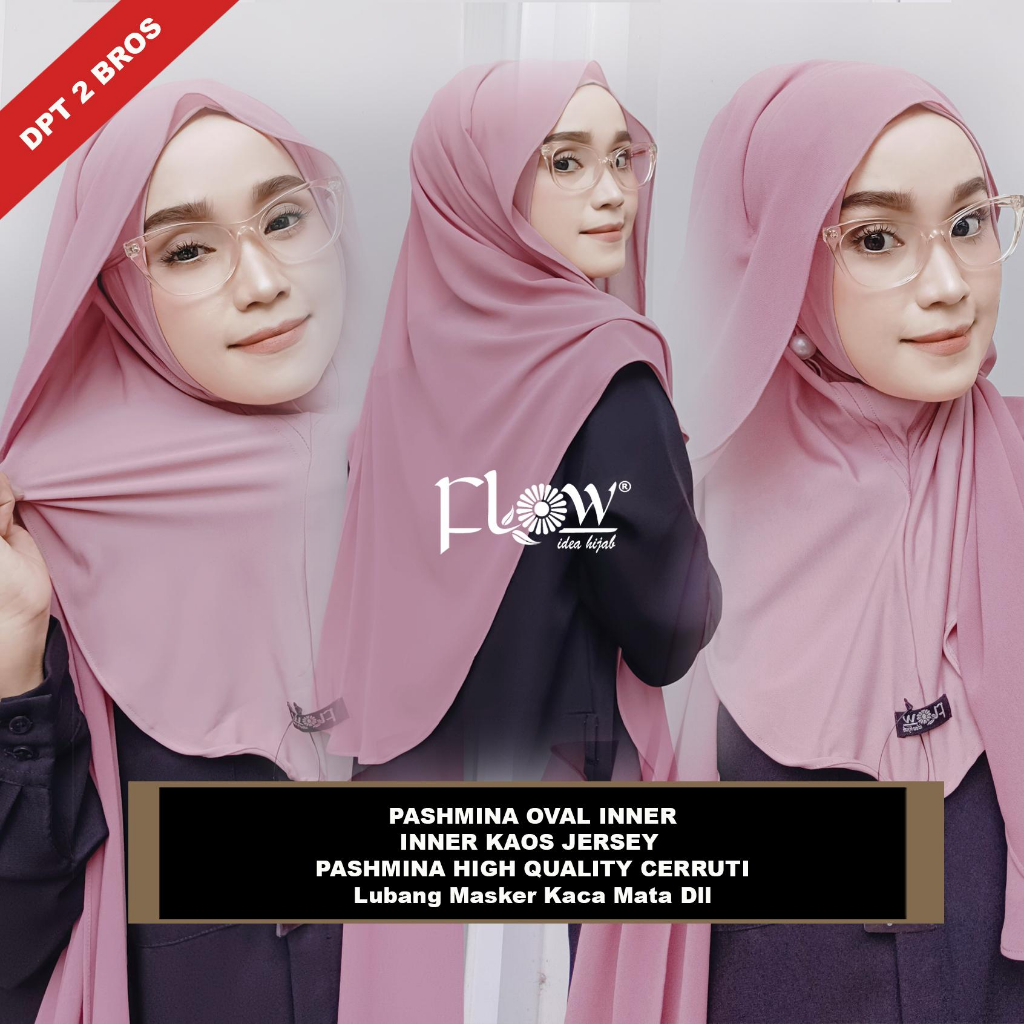 (BONUS Bros ANTING) FLOW Pashmina CERRUTI - INNERNYA KAOS JERSEY - FLOW ...