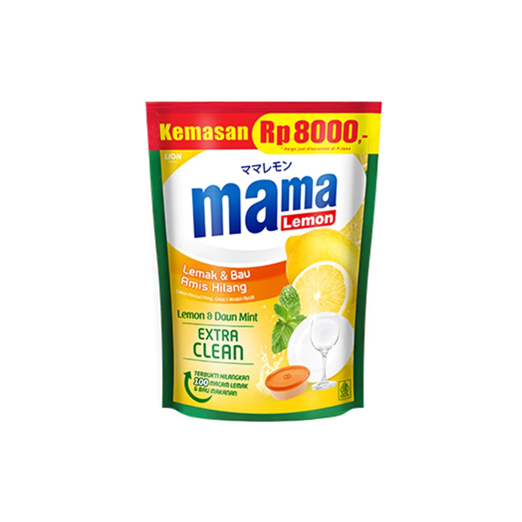 Mama Lemon Sabun Cuci Piring Daun Mint Pouch 430 ml - Gambar 2